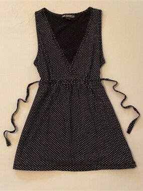 Polka Dot Babydoll Top Tie In Back